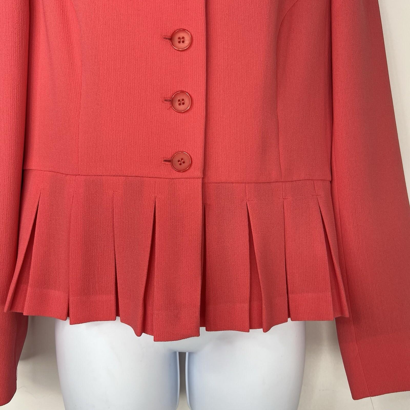 Liz Claiborne Polyester Spandex Skirt Suit 8 Madarin Pleated Cocktail 2PC New