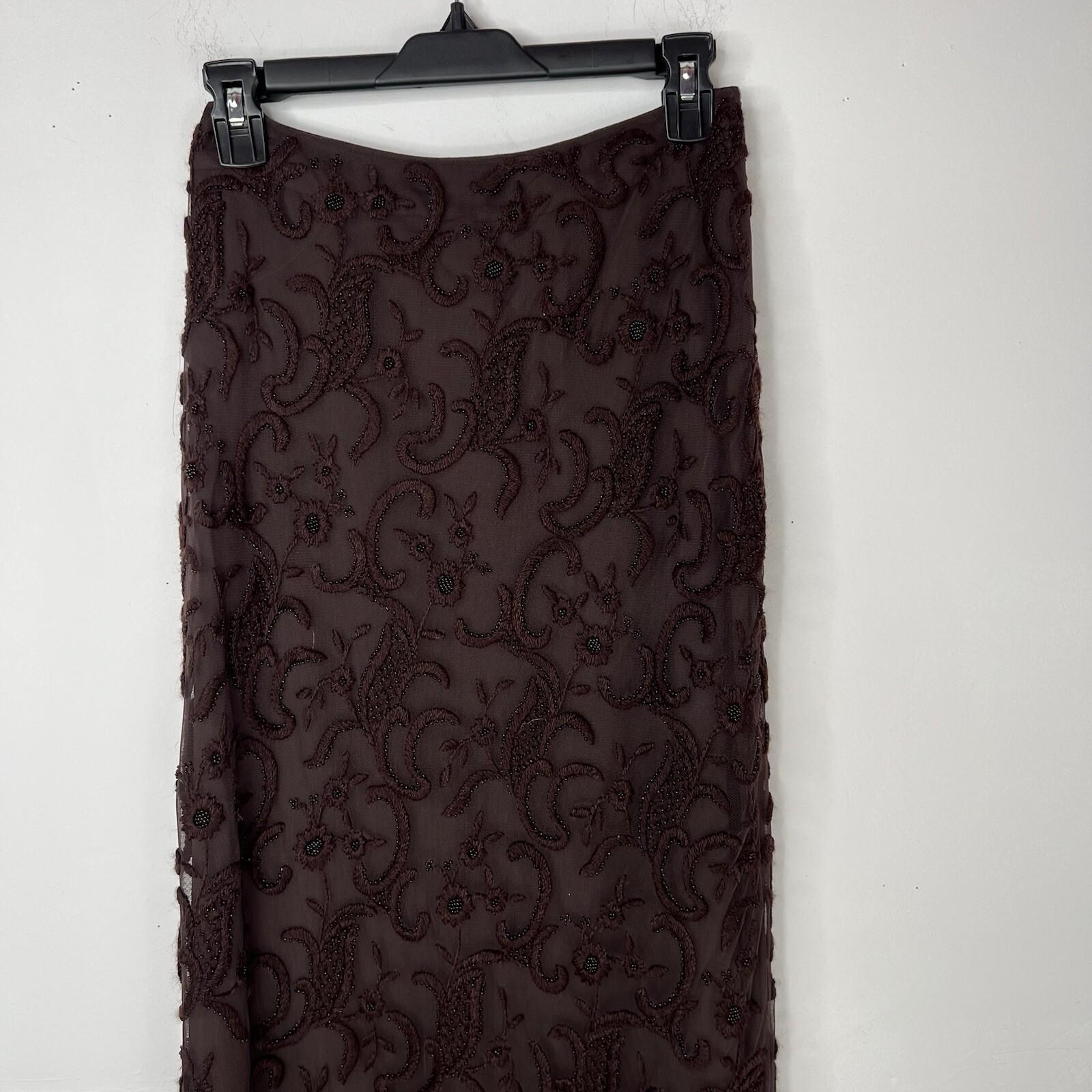 Tahari Lace Tunic Skirt 2 Blouse S Beaded Crocheted Feminin Quiet Luxury 2PC New