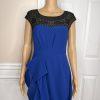 BBG MAXAZRIA Rare Sapphire Blue Beaded Lined High Low Asymmetrical Dress Size 4