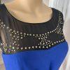 BBG MAXAZRIA Rare Sapphire Blue Beaded Lined High Low Asymmetrical Dress Size 4