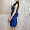 BBG MAXAZRIA Rare Sapphire Blue Beaded Lined High Low Asymmetrical Dress Size 4