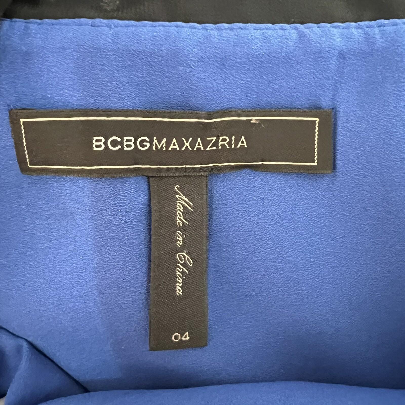 BBG MAXAZRIA Rare Sapphire Blue Beaded Lined High Low Asymmetrical Dress Size 4