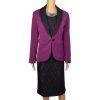 New ASHRO 3PC Black Burgundy Polyester Stretch Asymmetrical Skirt Suit Top SZ 8