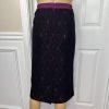 New ASHRO 3PC Black Burgundy Polyester Stretch Asymmetrical Skirt Suit Top SZ 8