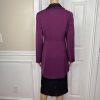 New ASHRO 3PC Black Burgundy Polyester Stretch Asymmetrical Skirt Suit Top SZ 8