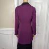 New ASHRO 3PC Black Burgundy Polyester Stretch Asymmetrical Skirt Suit Top SZ 8