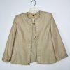 KASPER Polyester Rayon Metallic Skirt Suit Top 12 Gold Shimmer Open Front 3PC