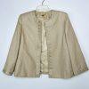KASPER Polyester Rayon Metallic Skirt Suit Top 12 Gold Shimmer Open Front 3PC