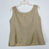 KASPER Polyester Rayon Metallic Skirt Suit Top 12 Gold Shimmer Open Front 3PC