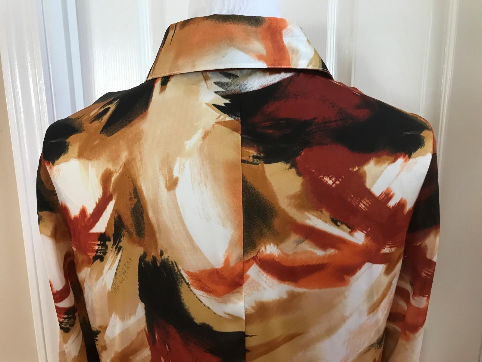 New Milano Women's Multi Color Button Down Long sleeve Blouse Size S