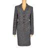 10-3786.jpg Evan Picone Polyester Rayon Skirt Suit Size 8 Black White Lined Faux pockets 2PC
