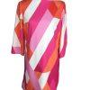 Tahari Polyester Spandex Dress Size 10 Multicolor Striped 3/4 Sleeves Zip