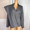 10-3801.jpg EMILY Women 2PC Gray Polyester Lined Notch Collar Slim Fit Pant Suit Size 6