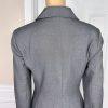 10-3805.jpg EMILY Women 2PC Gray Polyester Lined Notch Collar Slim Fit Pant Suit Size 6