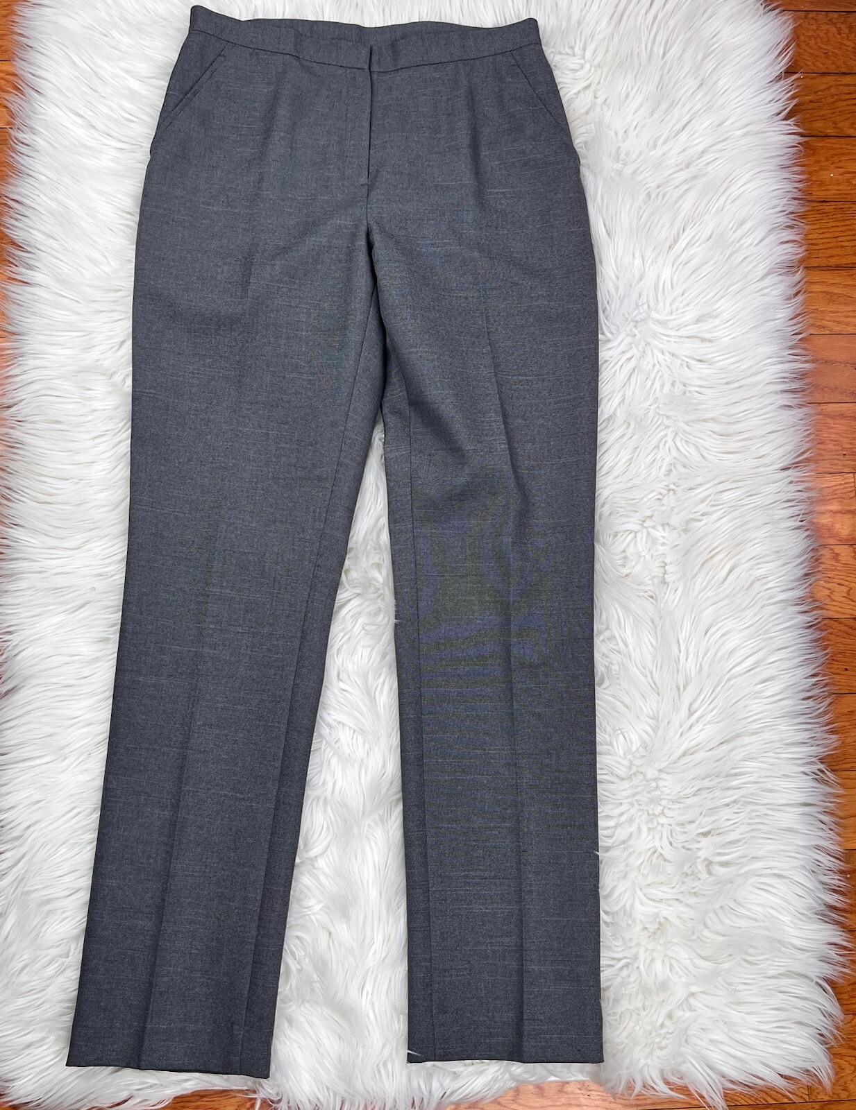 10-3806.jpg EMILY Women 2PC Gray Polyester Lined Notch Collar Slim Fit Pant Suit Size 6