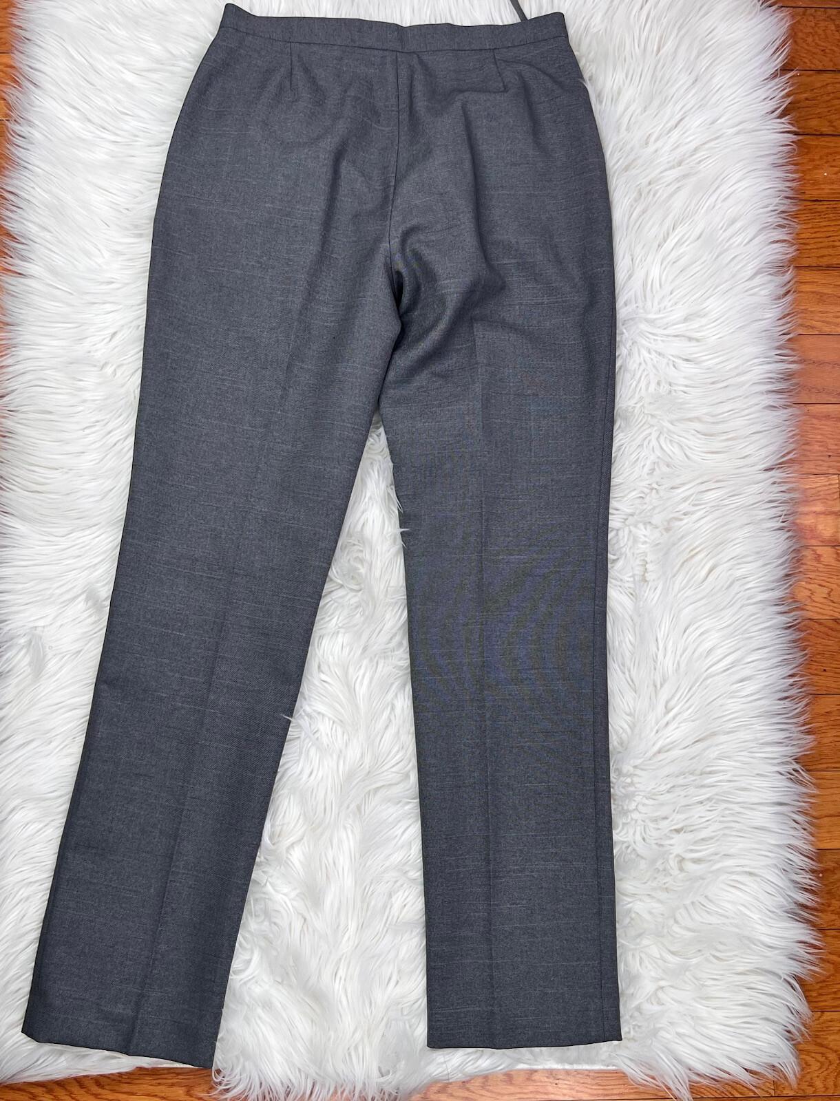 10-3807.jpg EMILY Women 2PC Gray Polyester Lined Notch Collar Slim Fit Pant Suit Size 6