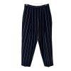 Habitual High Waisted Cut out Pants Size 8 Navy Blue Striped Ankle Trousers