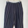 Habitual High Waisted Cut out Pants Size 8 Navy Blue Striped Ankle Trousers
