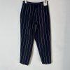 Habitual High Waisted Cut out Pants Size 8 Navy Blue Striped Ankle Trousers