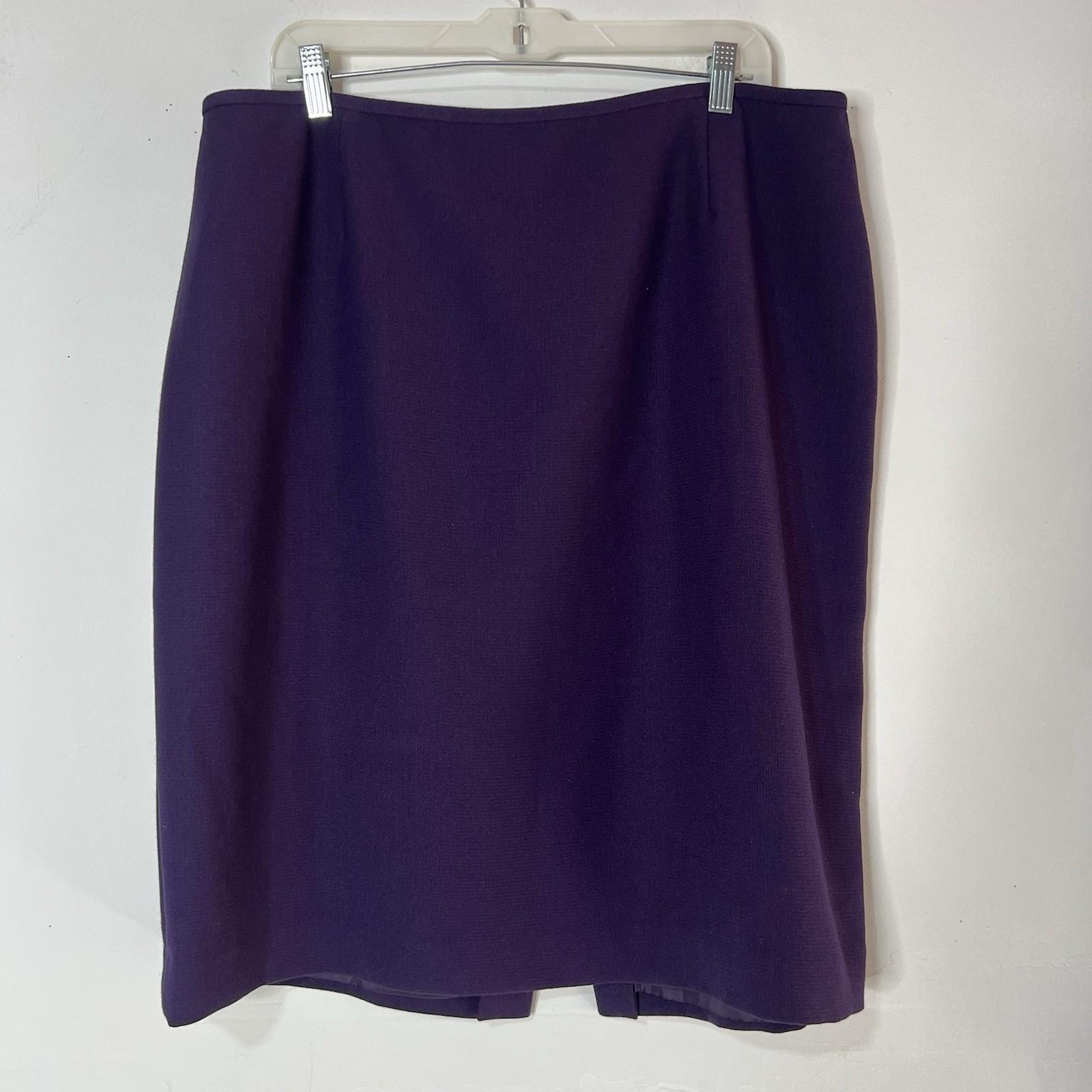 Tahari ASL Polyester Rayon Stretch Skirt Suit 16W 3/4 Sleeves Pencil Collar less