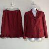 Jones Wear Polyester Skirt Suit 12 Red Twill Lined Notch Collar 2PC Timeless