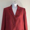 Jones Wear Polyester Skirt Suit 12 Red Twill Lined Notch Collar 2PC Timeless
