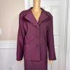 CHAMPAGNE 2PC Burgundy Polyester  Acetate Lined Cocktail Skirt Suit Size 18