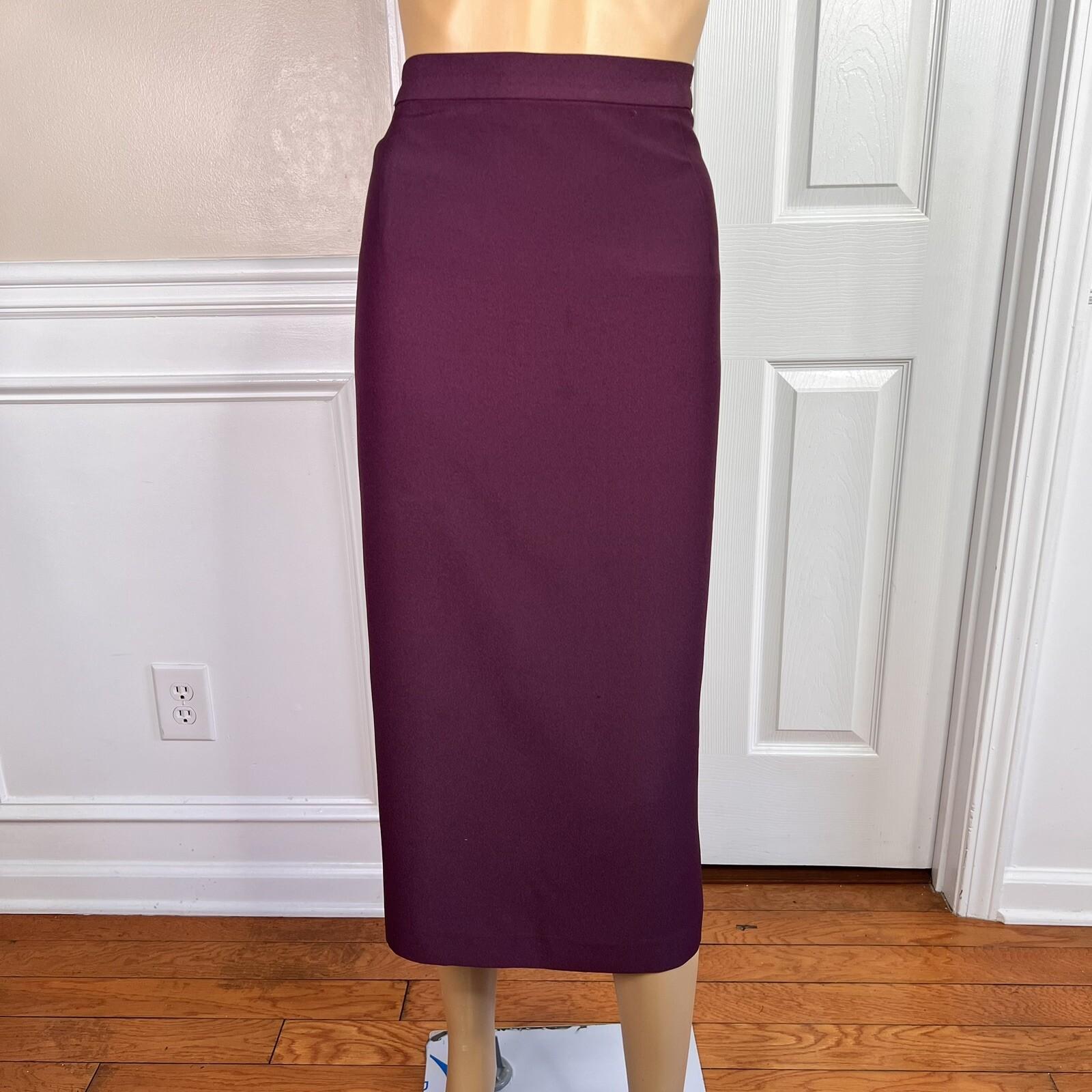CHAMPAGNE 2PC Burgundy Polyester  Acetate Lined Cocktail Skirt Suit Size 18