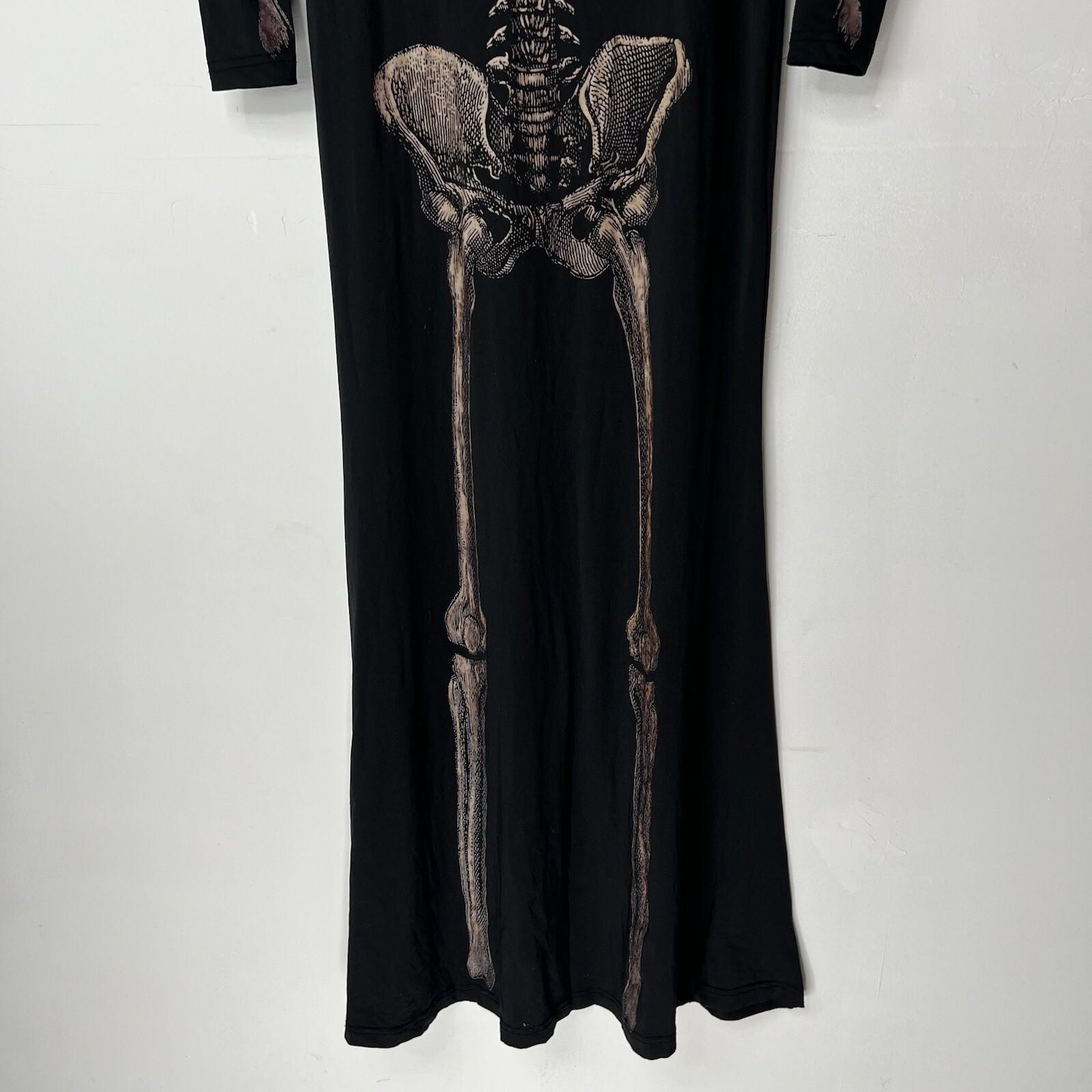 Lip Service Skeleton Bone Stretch Dress Size M Whimsigoth Witchy Cold Shoulder