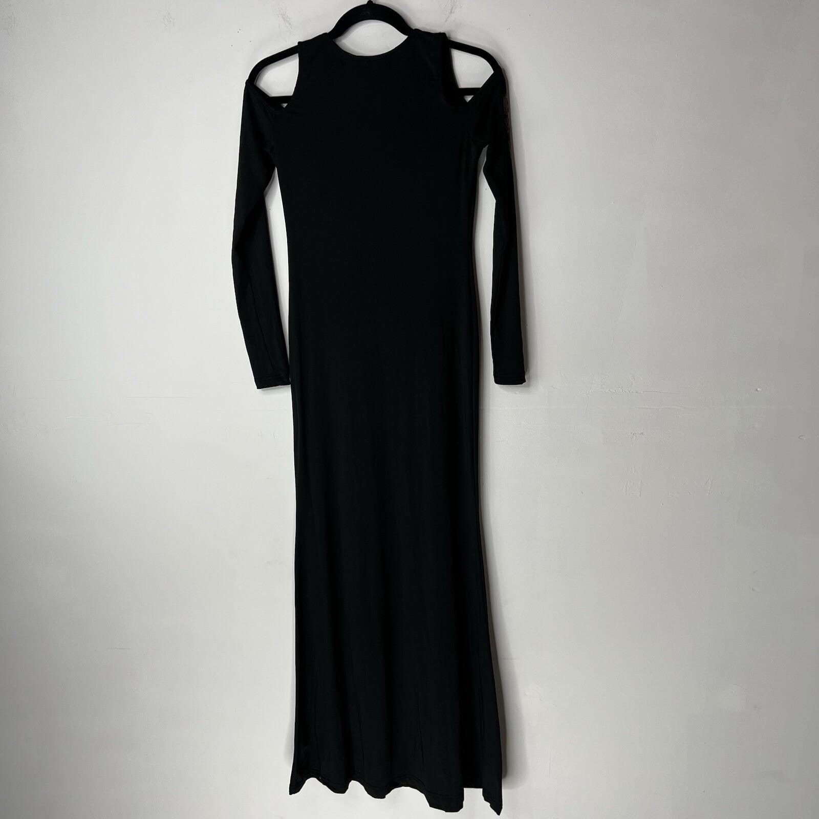 Lip Service Skeleton Bone Stretch Dress Size M Whimsigoth Witchy Cold Shoulder