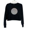True Religion Women Sweatshirt Size M Black long Sleeve Cropped Crew Neck