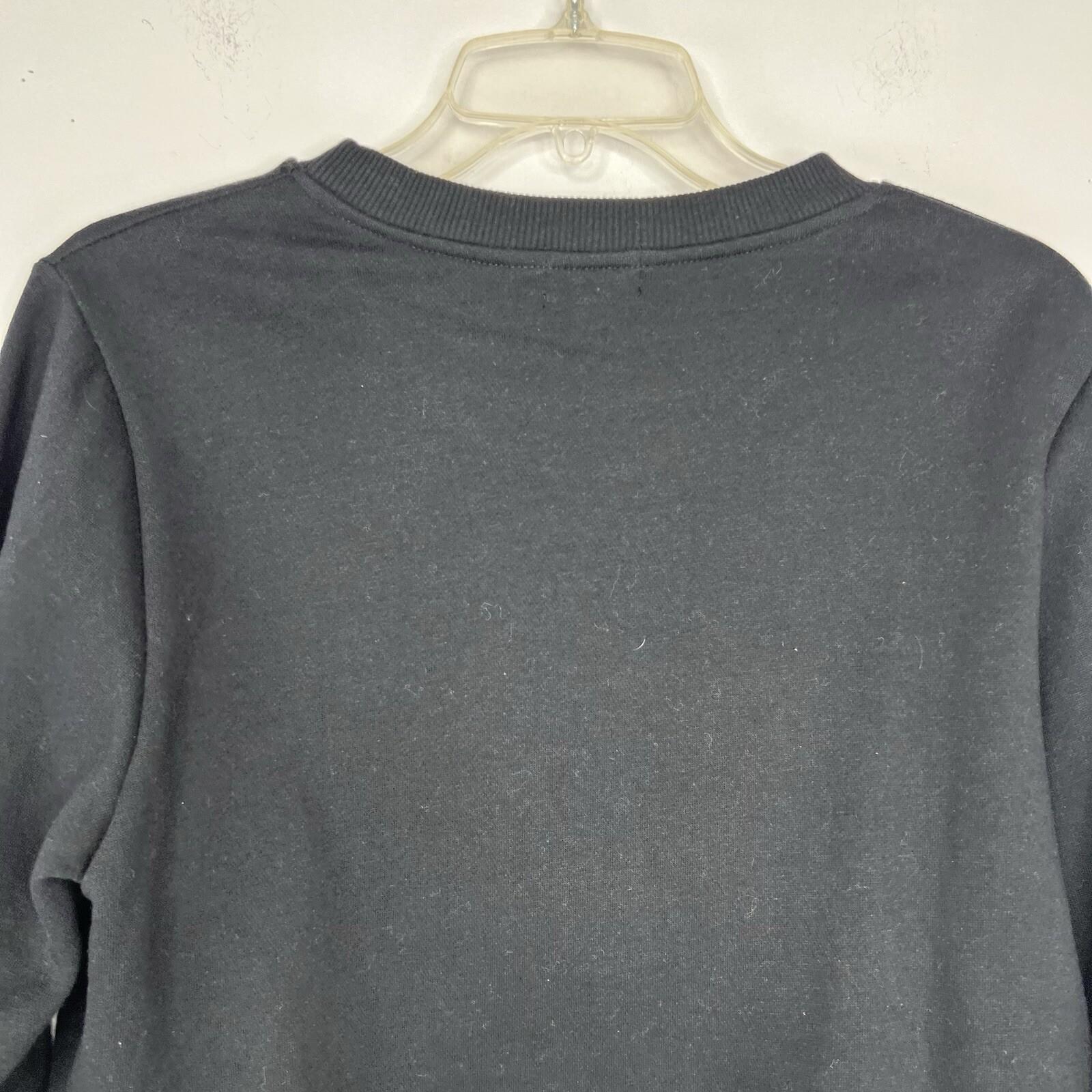True Religion Women Sweatshirt Size M Black long Sleeve Cropped Crew Neck
