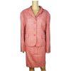 New York & Company Tweed Skirt Suit 18 Pink Lined Notch Collar Cocktail 2PC New