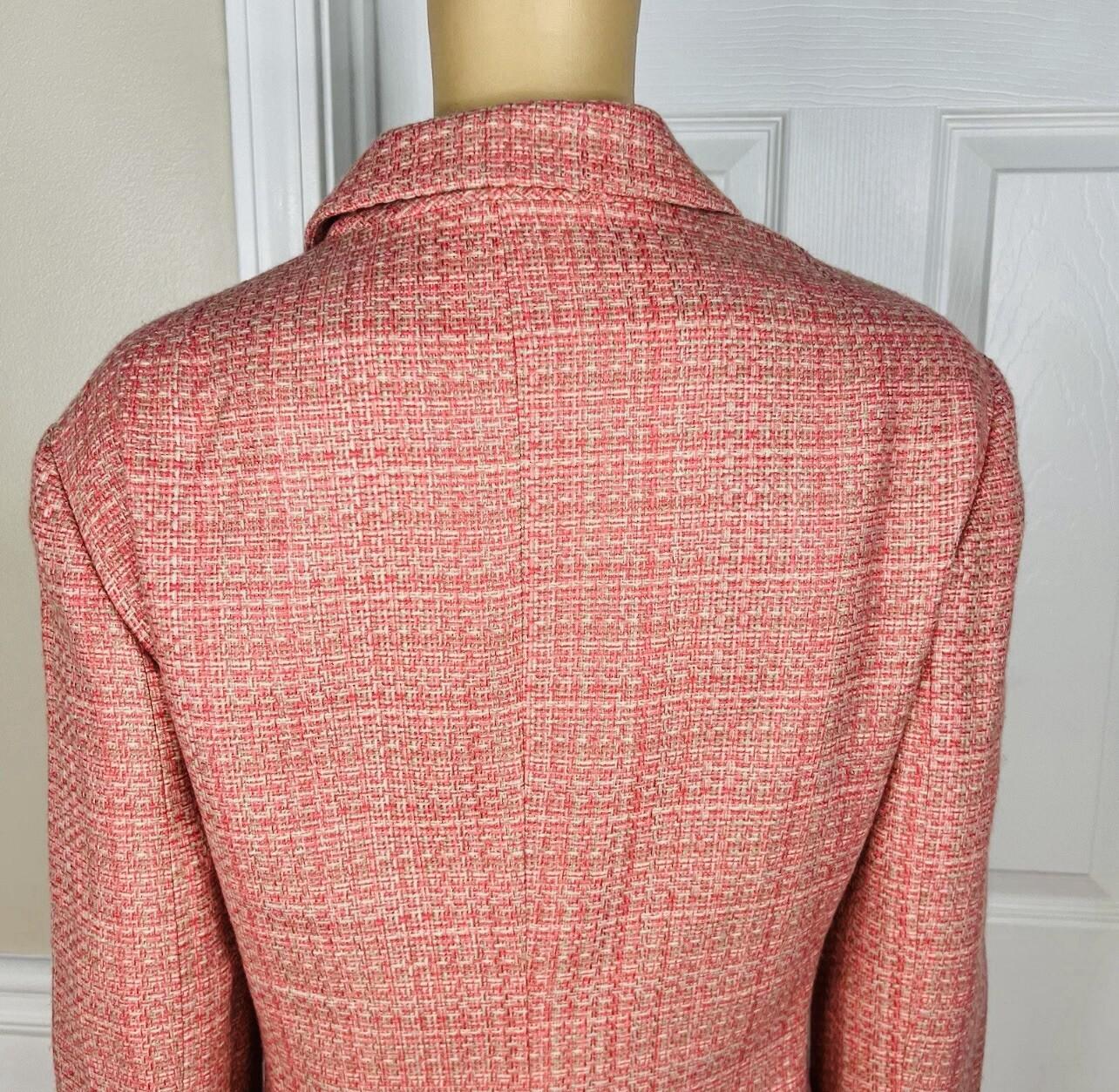 New York & Company Tweed Skirt Suit 18 Pink Lined Notch Collar Cocktail 2PC New