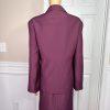 CHAMPAGNE 2PC Burgundy Polyester  Acetate Lined Cocktail Skirt Suit Size 18