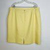 Tahari ASL Polyester Rayon Stretch Skirt Suit 18 Yellow Notch Collar Tiered