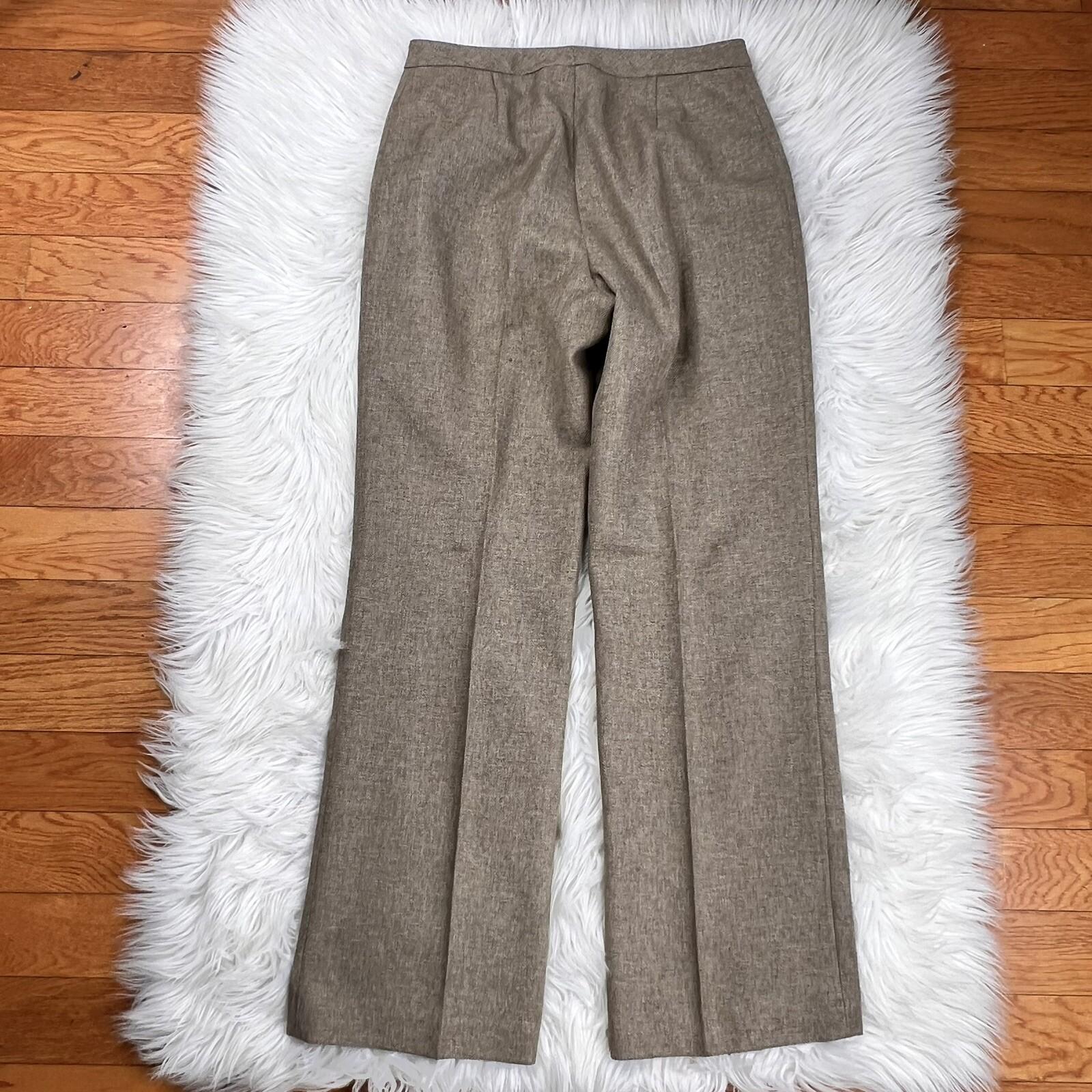 COLLECTIONS FOR LE SUIT 2PC Peanut Polyester Lined Career Pant Suit Scarf SZ 8