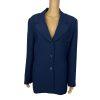 LE SUIT Vintage Blue Polyester Lined Peak Collar Career Blazer Size 12