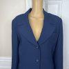LE SUIT Vintage Blue Polyester Lined Peak Collar Career Blazer Size 12