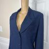 LE SUIT Vintage Blue Polyester Lined Peak Collar Career Blazer Size 12