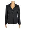 SUIT STUDIO  Women 1PC Black Striped Polyester Lined Career Blazer Size 6P