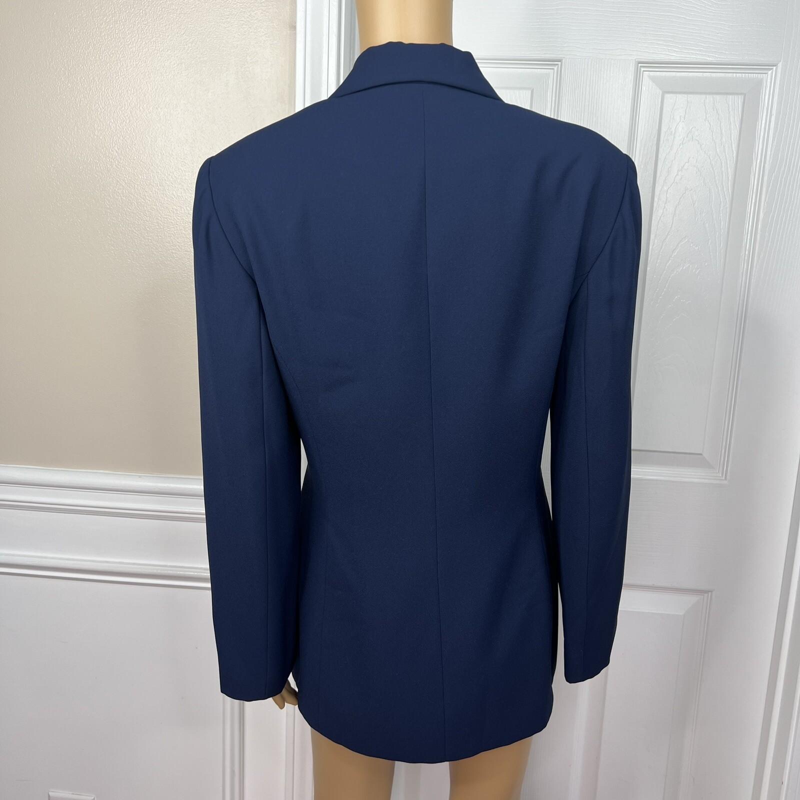 LE SUIT Vintage Blue Polyester Lined Peak Collar Career Blazer Size 12