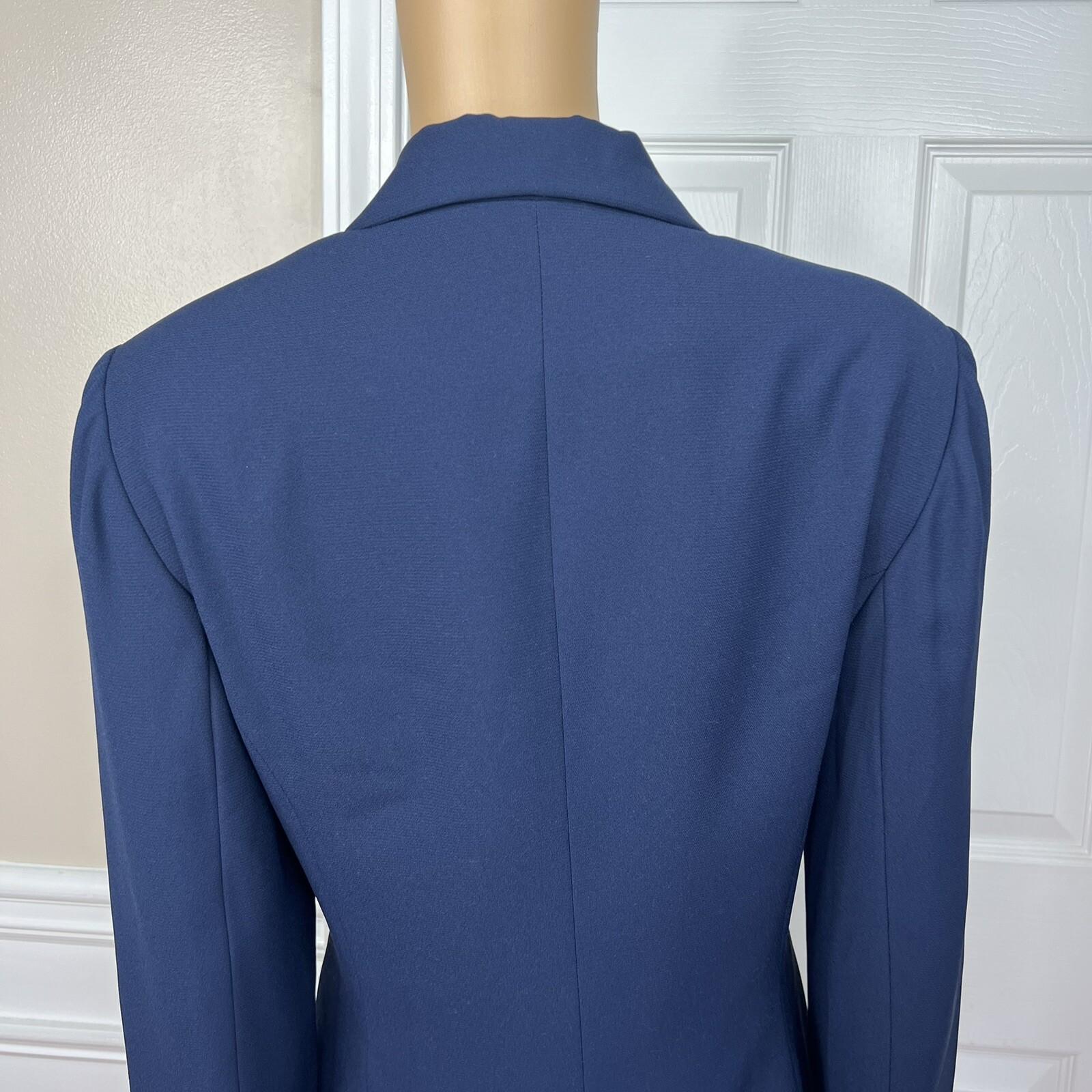 LE SUIT Vintage Blue Polyester Lined Peak Collar Career Blazer Size 12