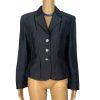 LIZ ELANA Vintage Detailed Black Silk Tuxedo Style Formal Blazer Size 6