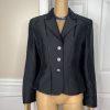 LIZ ELANA Vintage Detailed Black Silk Tuxedo Style Formal Blazer Size 6