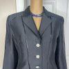 LIZ ELANA Vintage Detailed Black Silk Tuxedo Style Formal Blazer Size 6