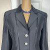 LIZ ELANA Vintage Detailed Black Silk Tuxedo Style Formal Blazer Size 6