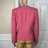 Tahari ASL Polyester Spandex Blazer Size 2 Pink Lined Pleated Ruffle Collarless
