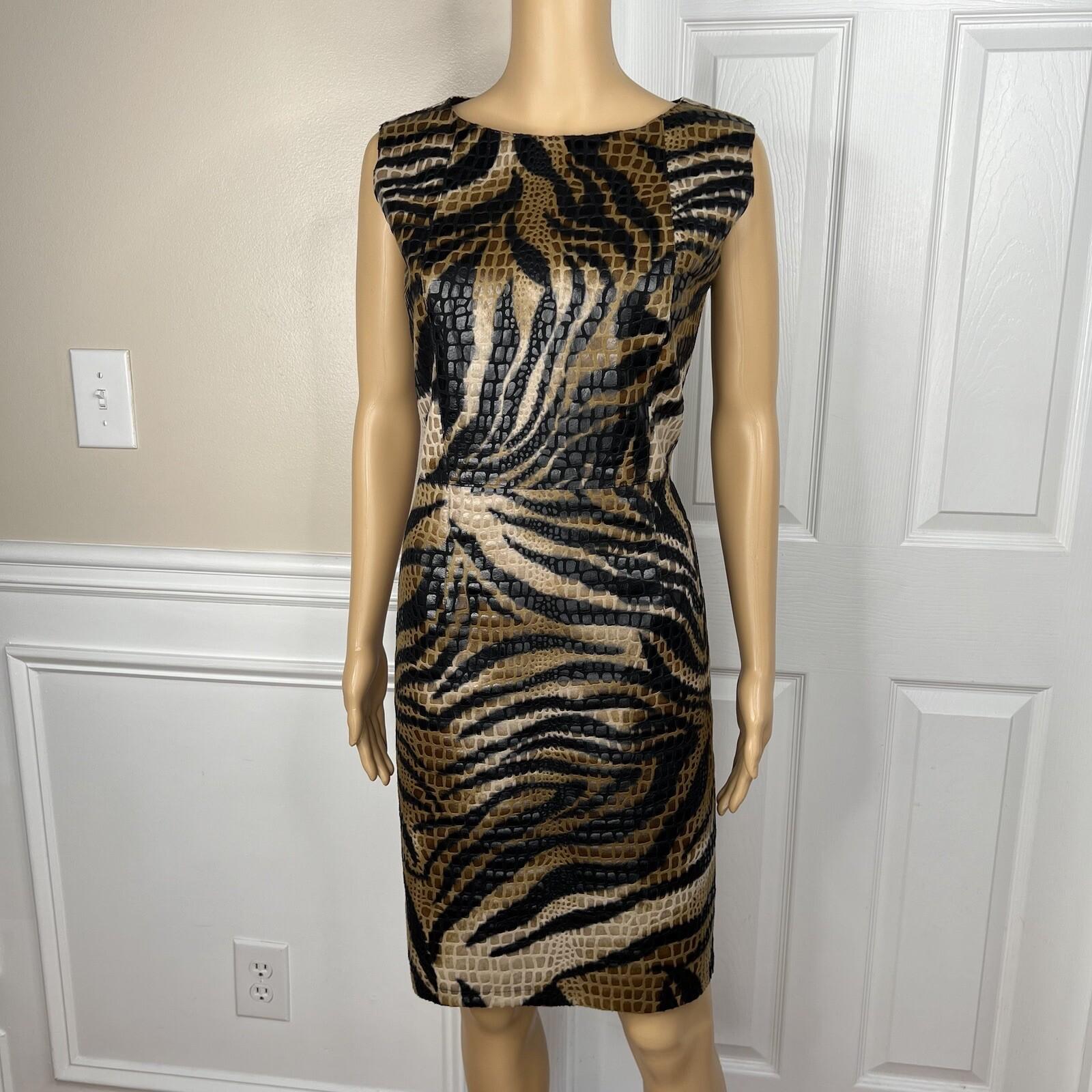 Selene Sport Women Faux Leather Dress Suit Size M Reptile Print 2PC Collarless