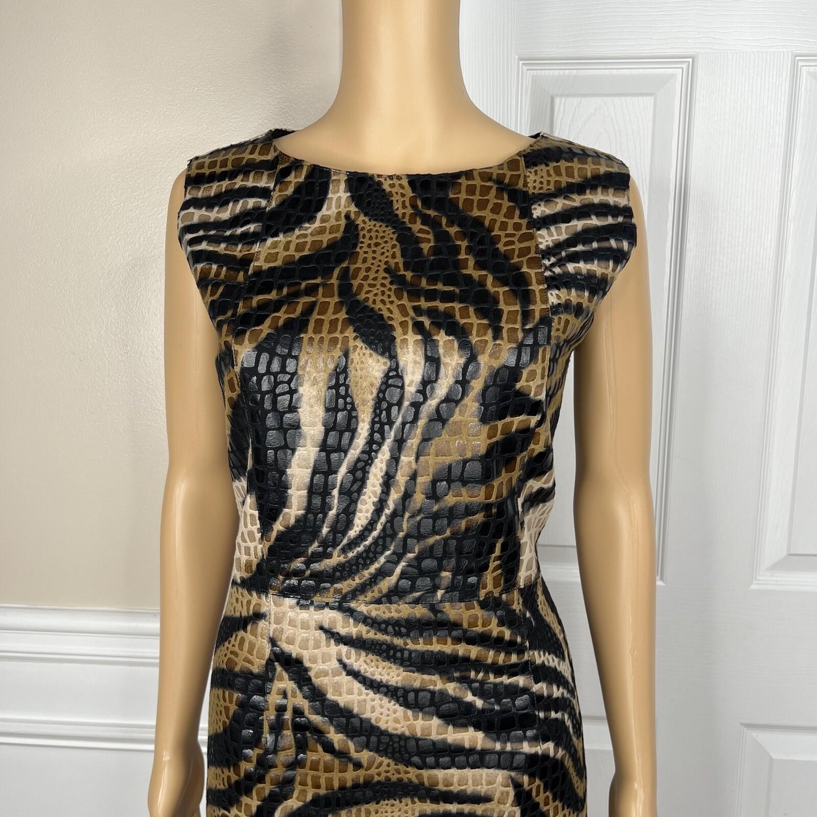 Selene Sport Women Faux Leather Dress Suit Size M Reptile Print 2PC Collarless
